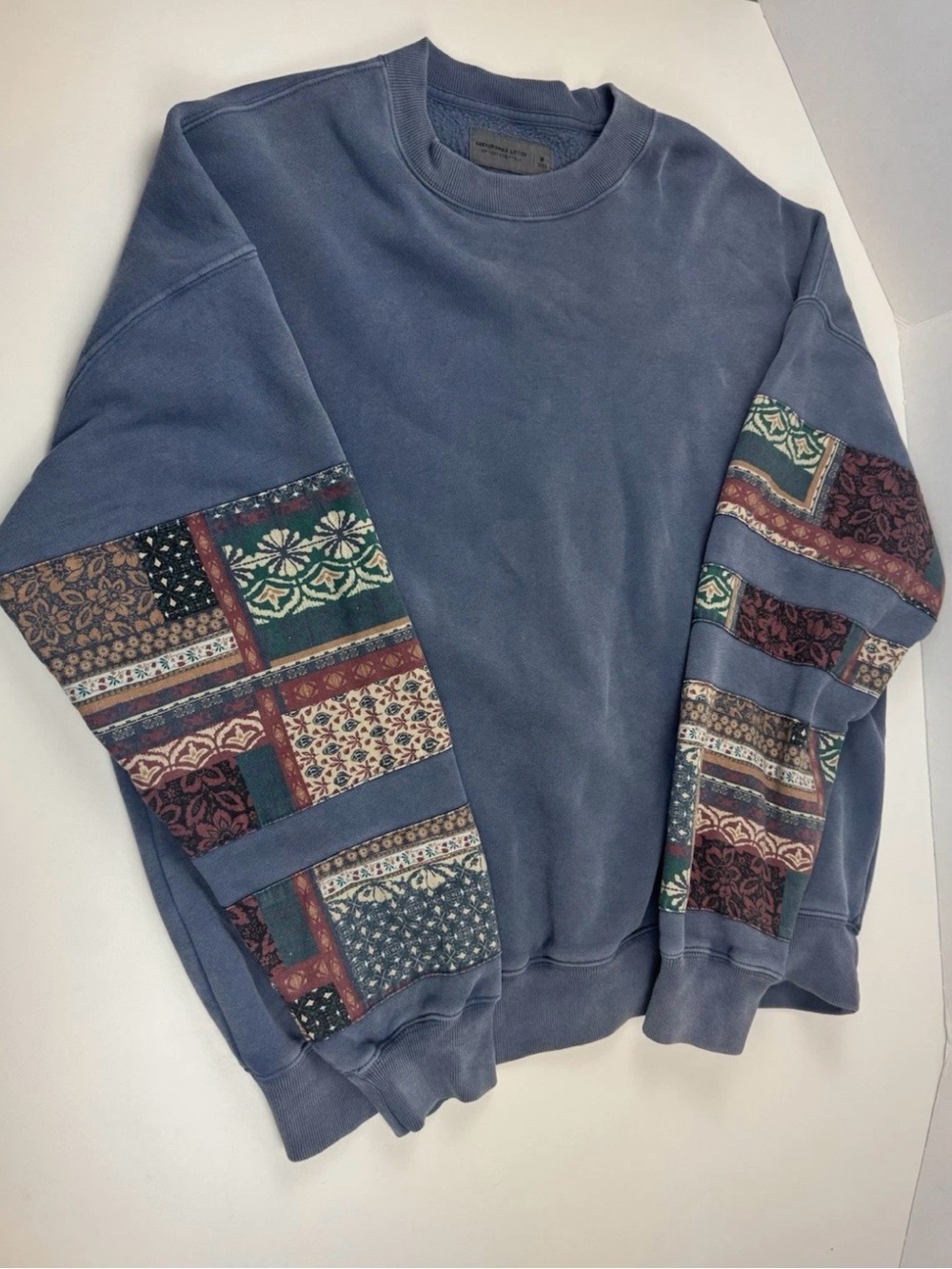 Abercrombie & Fitch Patchwork Crewneck Oversized Multicolor Mens M